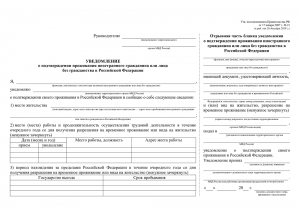 Образец заполнения уведомления о подтверждении проживания в рф по рвп