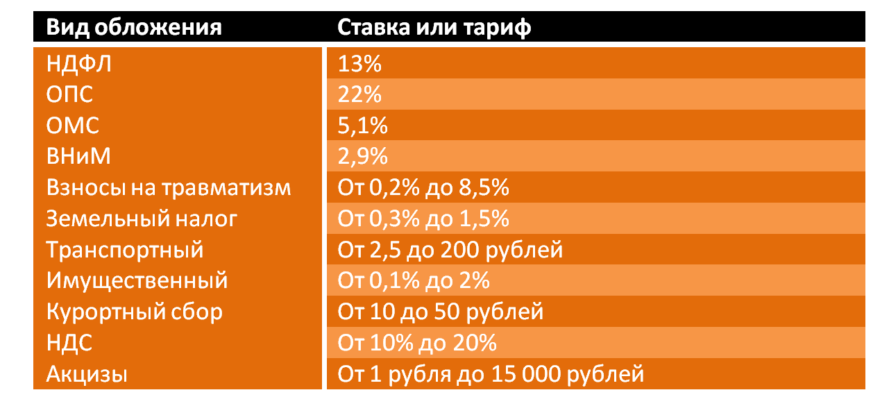 Какие прямые налоги платит гражданин Российской Федерации